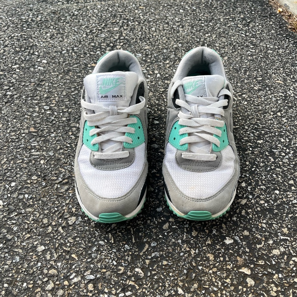 Nike Air Max 90s Gray and Teal - Picture 3 of 5